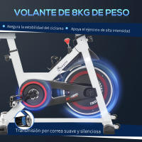 HOMCOM Bicicleta Estática Bicicleta de Fitness Pantalla LCD Asiento Manillar Ajustable Volante de Inercia 8kg Resistencia Regulable 103x53x110-114 cm Acero - details 3