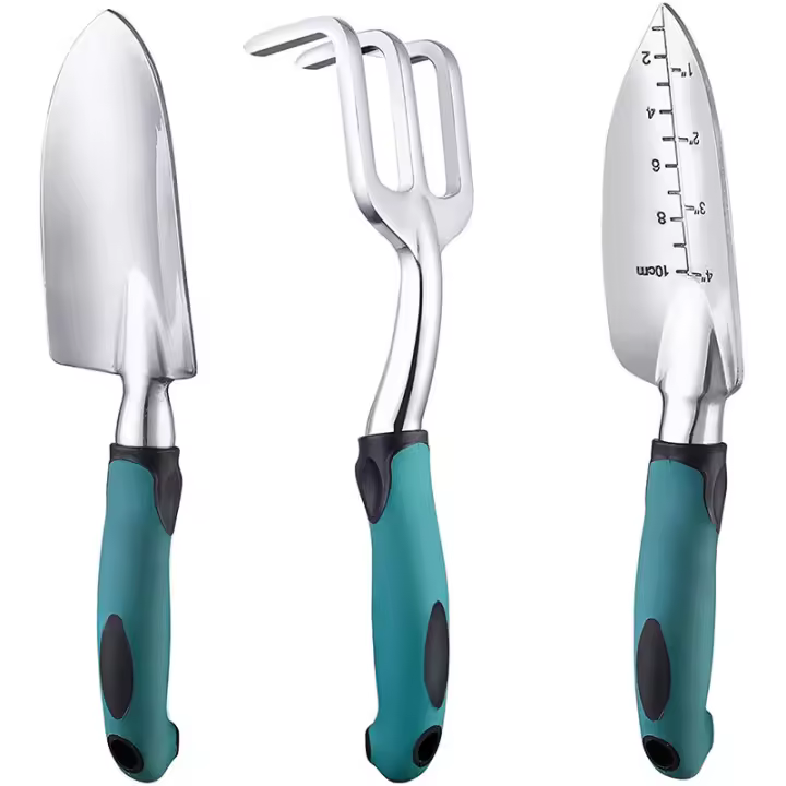 Juego de Herramientas de Jardín de Aluminio Ergonómico Antideslizante 3 Piezas: Pulera, Transplantador, Recogedor de Mano - 1