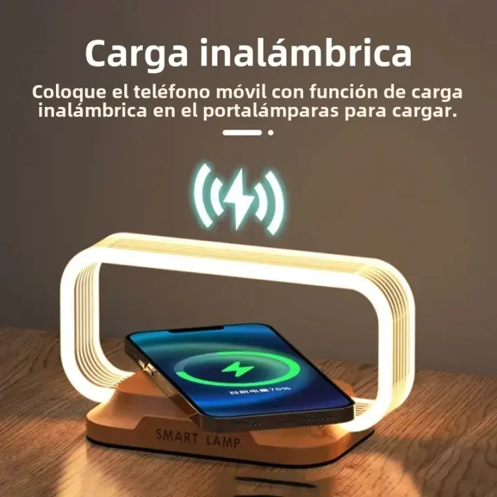 Lámpara De Mesa LED Con Cargador Inalámbrico Estación De Carga Rápida Para Teléfonos Móviles Soporte Para iPhone Samsung Xiaomi Dock De Luz Nocturna Sin Frenos - 1