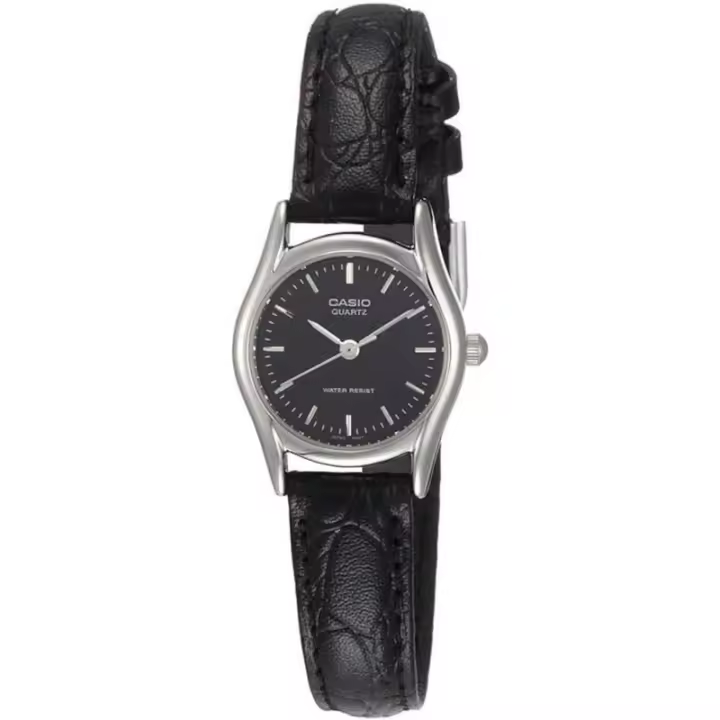 Reloj Casio señora LTP-1094E-1A caja de acero correa piel negra esfera negra LTP1094E1A - 1