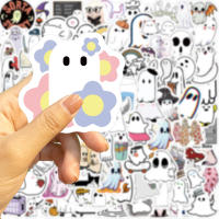 100pcs Pegatinas De Fantasma Lindo Impermeables Para Botella De Agua Y Portátil Pegatinas Pequeñas De Fantasma Divertido Para Decoración - details 3