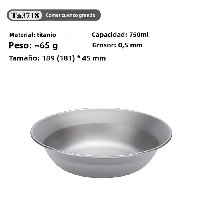 Tiartisan Juego De Comedor De Titanio Para Camping Y Senderismo Platos Y Cucharas Ultraligeros Portátiles Piletas De Ensalada Stackable - 1