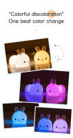 Lámpara De Noche De Conejo RGB LED Táctil Recargable Silicona Bunny Regalo De Navidad Para Niños Juguete Luz De Ambiente - details 5