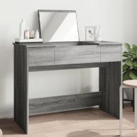 vidaXL Tocador con espejo 100x45x76 cm en color Negro/Gris sonoma/Gris hormigón y más | decorativo de pared para baño dormitorio recibidor moderno - details 1