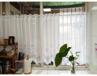 1pc Cortinas Blancas De Encaje Transparentes Para Cocina Y Comedor Cortina Corta De Voile Tratamiento De Ventana Para Puerta Sin Cierre - details 4