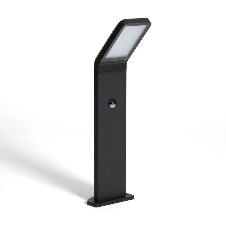 Ledkia Baliza Exterior LED 9.5W Superficie Pie 50cm Aluminio con Detector de Movimiento Legacy Negro - 1