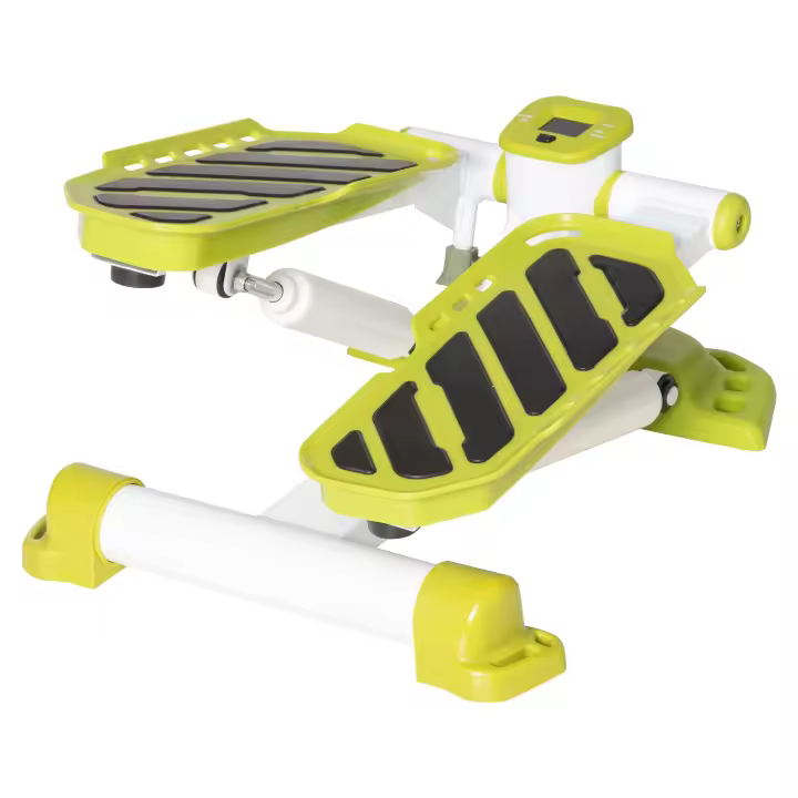 HOMCOM Mini Stepper para el Hogar, Stepper Antideslizante con Pantalla LCD, Stepper Home Trainer con Dos Pedales Grandes, Acero, Amarillo - 1