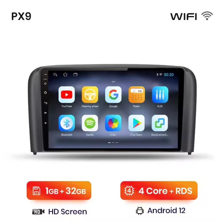 AWESAFE PX9 inalámbrico CarPlay Android Auto Radio para Volvo S80 1998 1999 2000 2001 2002 2003 2004 2005 2006 coche reproductor multimedia GPS 2 din autoradio volante controles RDS Bluetooth - 1