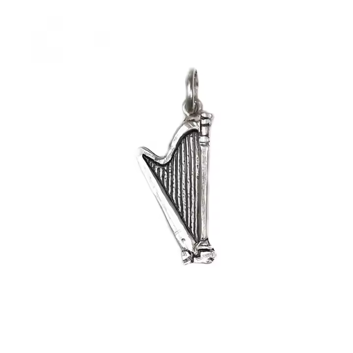 Inmaculada Romero Arpa Colgante Plata Ley 925m Motivo 27 Mm Maciza Unisex - 1