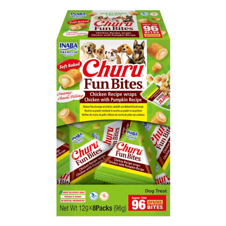 CHURU Fun Bites - Deliciosos snacks para perro (Pack 8 x 12gr) - INABA CIAO - 1