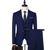Traje Formal Para Hombre S-9XL Chaqueta + Chaleco + Pantalones Estilo Británico Casual Exterior Moda Boda Slim-fit Conjunto Completo - details 8