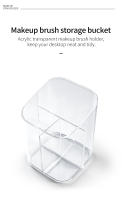 Organizador De Pinceles Para Uñas Transparente De Acrílico Con 3 Grillas Estilo Simple Soporte Para Maquillaje Y Almacenamiento De Lápices De Ojos - details 0