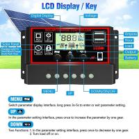 Controlador PWM 100A 12V 24V Automático Para Sistema Solar Carga De Panel Solar 2-USB 5V Con Pantalla LCD Accesorio Para Sistema Solar - details 0