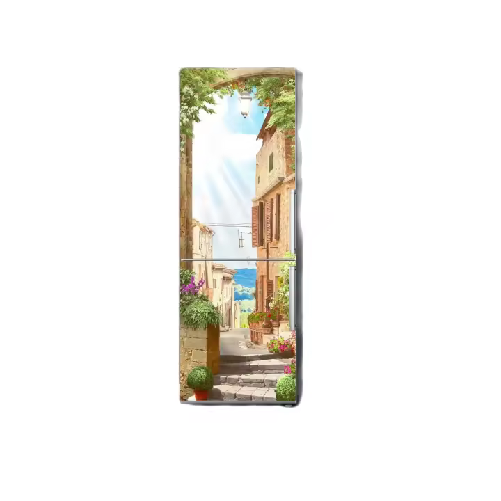 Oedim Vinilo para Frigorífico Italia 185 x 60 cm  Adhesivo Resistente y de Fácil Aplicación  Pegatina Adhesiva Decorativa de Diseño Elegante - 1