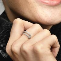 Anillo Doble con El logo pavé de PANDORA, en Plata de Lei con ciritas cúbidas transparentes. Incluye Caja de Joint original. (Por favor, confirma la talla de tu mano antes de realizar el pedido). - details 3