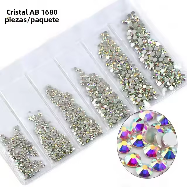 Decoraciones De Uñas Con Strass De Cristal Y Vidrio Mixed Size Rhinestones Para Arte De Uñas 3D Diamantes Gemas Accesorios De Uñas SS4 SS6 SS8 SS10 SS12 - 1
