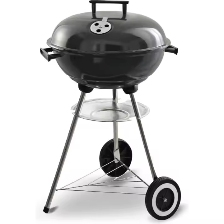 Algon - Barbacoa Redonda con Tapa 45cm, Resistente y Duradera - Fácil de Limpiar - Versátil para Exteriores - Portátil y Compacta - 1