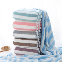 Juego De Toallas De Baño Con Estampado Rayado Suave - Microfibra Absorbente Y Secado Rápido Toallas Para Rostro Y Manos Para Spa En El Hogar Tamaño 70x140cm Y 35x75cm - details 4