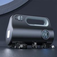 Bomba De Aire Eléctrica Portátil Para Coches Motocicletas Bicicletas Y Balones Inflador De Neumáticos Con Luz LED 12V - details 5