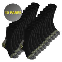 KALVIN  Pack 10 Pares de Calcetines de Algodón de Trabajo para Hombre - Calcetín de Media Caña de Canalé Negro y Surtido de color - Calcetines Pack 10 Hombre Tallas 39/42 y 43/46 - details 0