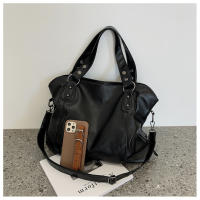 Bolso De Hombro Para Mujer En Cuero PU Gran Capacidad Bolso Cruzado Casual Retro De Color Sólido Para Viaje Y Compras - details 21