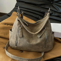 Bolso Lateral De Cuero Diseñador Para Mujer Bolso De Hombro Retro Capacidad Grande Bolso De Mano Casual Para Damas - details 3