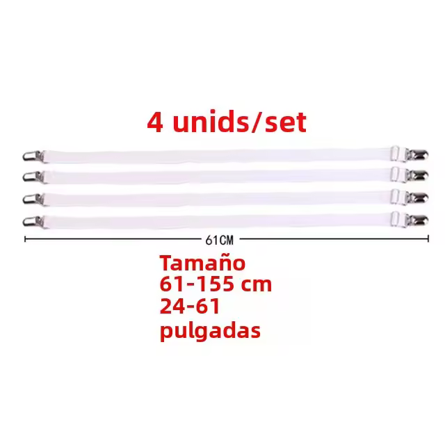 4pcs/set Cinturones Elásticos Para Sábanas Fijadores De Ropa De Cama Ajustables Porta Fundas De Matraces Y Edredones - 1