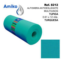 ROLLO DE ALFOMBRA ANTIDESLIZANTE TUPIDA TURQUESA AMIKO DE 12Mx61CM - details 0