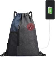 Bolsa impermeable para Gimnasio, mochila Deportiva with orificio para auriculares, Azul Marino - details 0