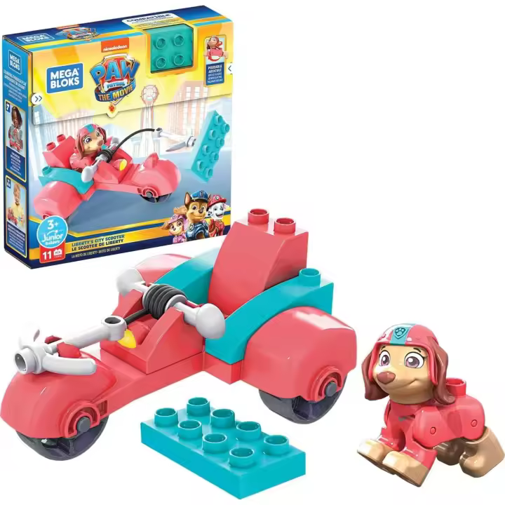 PAW PATROL - PATRULLA CANINA - Moto de LIBERTY - Vehículo de Juguete de Bloques de Construcción - Mattel - 1