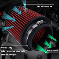 Filtro De Aire Para Coche Universal Alta Fluidez Inlet Frío Intake Filtro Limpiador Pipe Modificado Scooter 76/100mm Material Algodón Gauze Y Hierro Goma Y Acero Inoxidable - details 4