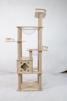 Cature, Árbol para Gatos, 185 cm de Altura, Rascador Multinivel con Casa y Plataformas, Color Beige, 60cm*50cm*185cm - details 3