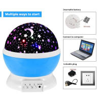 Lámpara De Noche Proyector De Cielo Estrellado Luz Decorativa Para Bebé Rotatoria De Luna Y Galaxia Para Decoración De Dormitorio Infantil - details 2