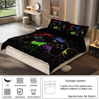Juego De Sábanas Con Patrón De Control Remoto De Juego 3 Piezas Funda De Edredón Y 2 Fundas De Cojines 100% Poliéster 90gsm - details 4