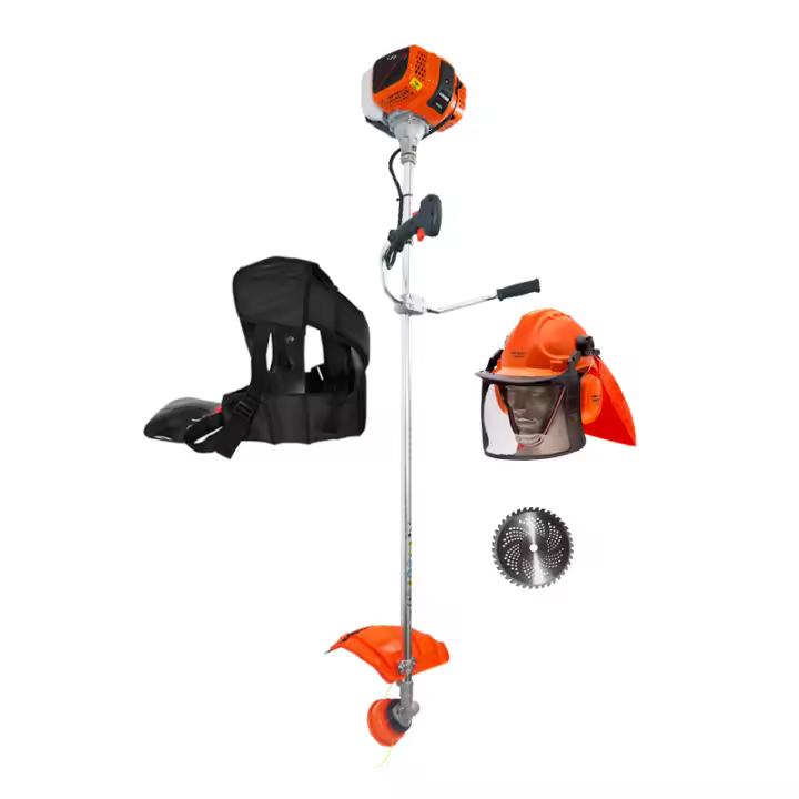 Desbrozadora Gasolina 58cc Barra Fija 28mm + Disco Vidia + Arnes Pro + Casco Forestal SAKAWA 2,5cv - 1