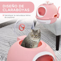 PawHut Caja de Arena para Gatos Arenero Cubierto con Cajón Arenero Cerrado para Gatos con Claraboya Abatible Bandeja Extraíble y Pala 47x55x44 cm - details 4