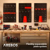 AREBOS Pared Herramientas Pared Perforada Pared Taller Pared Metálica 17 Piezas - details 11