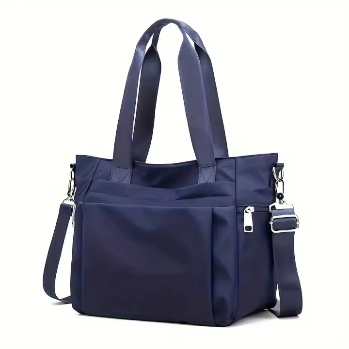 Bolso grande para mujer estilo sencillo y elegante de nailon ligero y versátil bolso de hombre único bolso casual de mano - 1