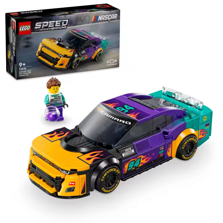 LEGO 76935 Speed Champions NASCAR Next Gen Chevrolet Camaro ZL1 Coche de carreras de juguete - 1
