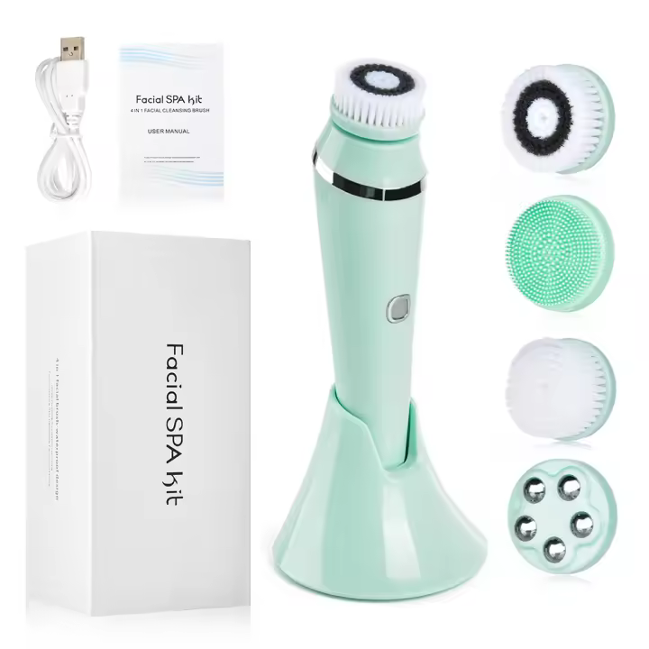 Limpieza Facial Eléctrica 4 En 1 Con Cepillo Sonic Exfoliante De Silicona Para Eliminar Blackheads Masaje Reafirmación De Piel Cuidado Doméstico Spa - 1