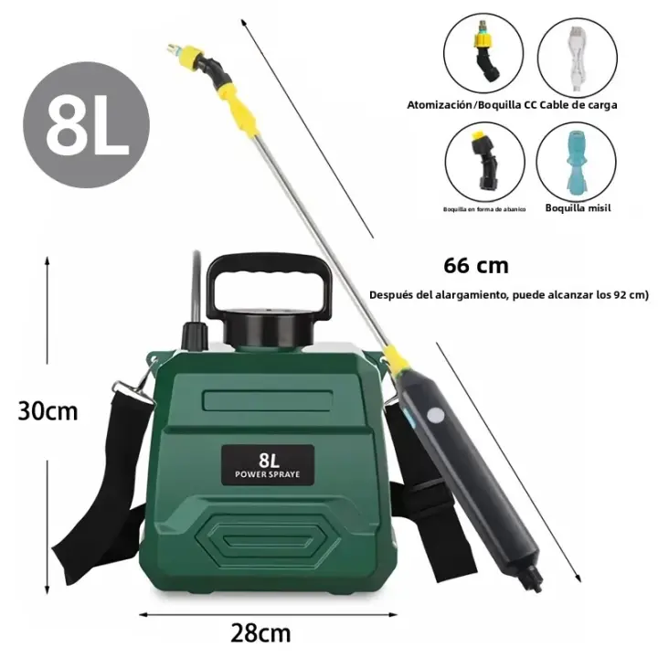 8L High-Pressure Riega Portátil Con Batería De Litio Para Agricultura Riega Eléctrica De Pesticidas Nueva Desinfección Riego - 1