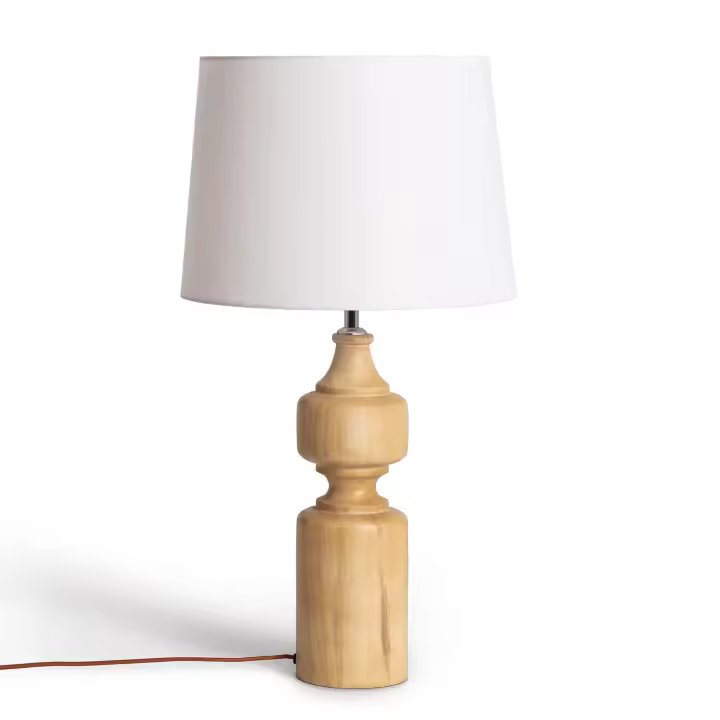 Ledkia Lámpara de Mesa Madera Sansa ILUZZIA Blanco Viejo - 1