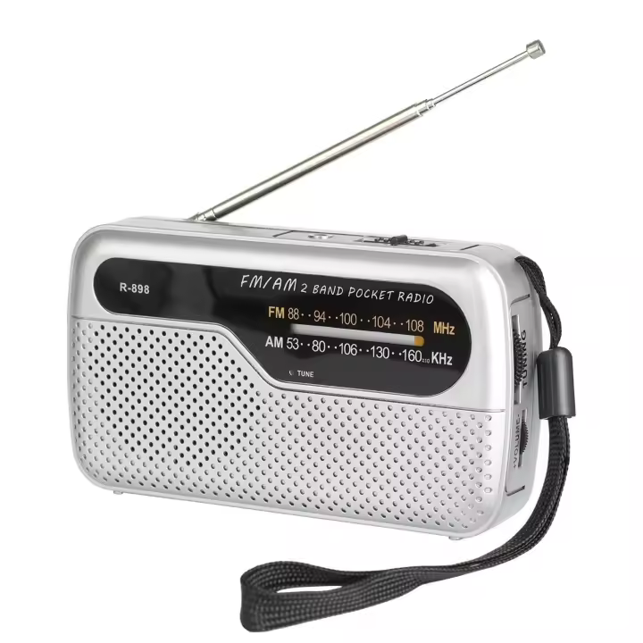 Radio FM /AM de bolsillo a pilas con cobertura de banda completa y antena telescopica - 1