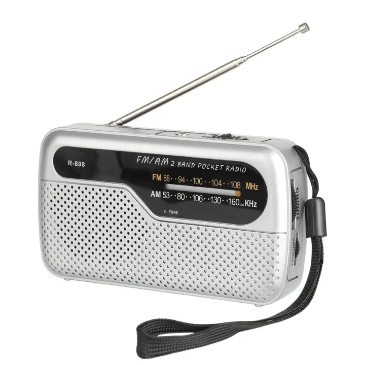 Radio FM /AM de bolsillo a pilas con cobertura de banda completa y antena telescopica - 1