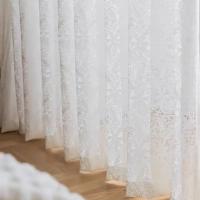 Nuevas Cortinas De Tules Para Sala De Estar Blanco Encaje Transparente Cortina De Balcón Y Ventana De Bahía Semi-ocultación Para Dormitorio - details 0