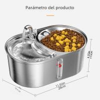 Dispensador De Agua Para Gatos 3L Con Doble Cuenco Acero Inoxidable Gran Capacidad Dispensador De Bebida Inteligente Para Perros Y Gatos - details 9