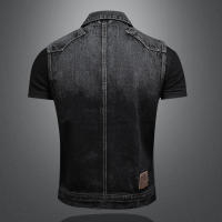 Chaleco De Motocicleta Estilo Retro Para Hombres Negro Gradiente Talla S-6XL Moda Elegante Sin Mangas Abierta Regular Primavera Verano - details 4