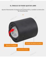 Spotlight LED GU10 Para Techo Montaje En Superficies Cilindro De Lámpara Bajo 220V Foco Iluminación Decorativa Para Dormitorio - details 3