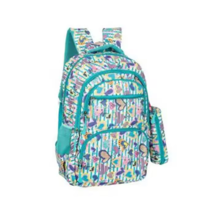 Mochila juvenil escolar de Niña con estuche a juego alta calidad uso práctico en varios colores 48 x 32 x 20 cm - 1