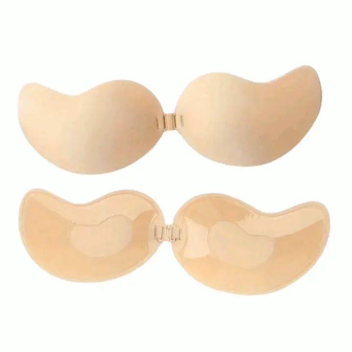IMAXWAVE Sujetador Invisible, Sujetador Pegajoso, Sujetador Sin Tirantes, Sujetador Sin Espalda, Sostén Adhesivo, Bra Autoadhesivo, Silicona, Reutilizable, Invisible, Push Up, Copa B - Beige - 1